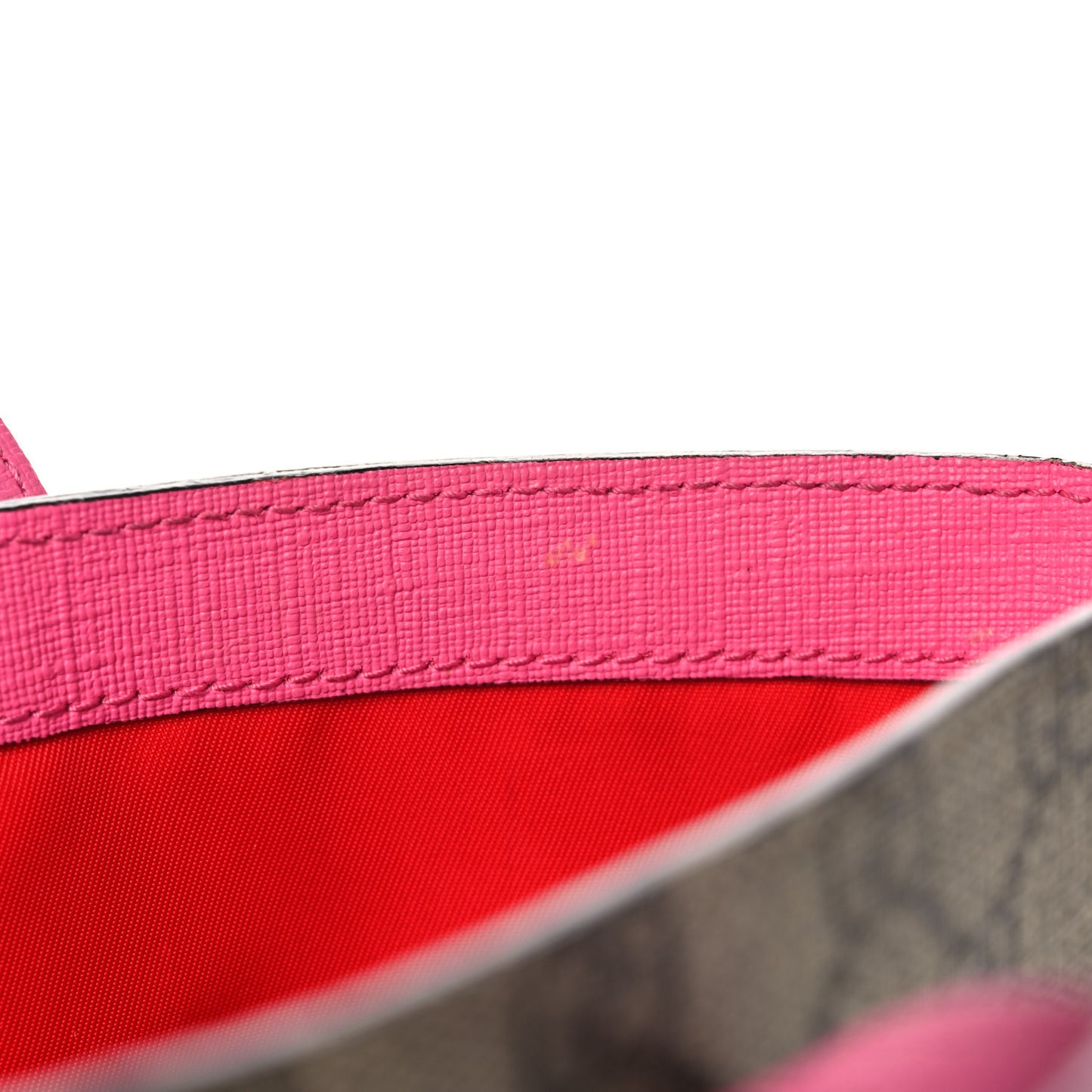 GG Supreme Monogram Bow Childrens Tote Red Pink