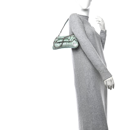 Gucci Iridescent Nappa Vertical Matelasse Small Maxi Horsebit Chain Shoulder Bag Iridescent Salvy Green 2 of 12