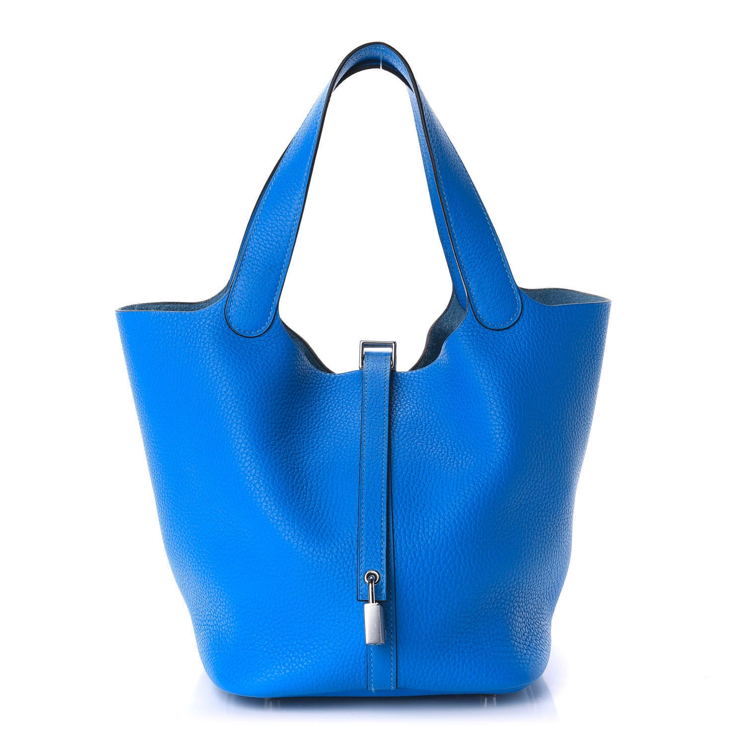 Hermes Taurillon Clemence Picotin Lock 22 MM Bleu Hydra 1 of 10