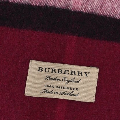 Burberry Cashmere House Check Fringe Scarf Dark Pink 3 of 4