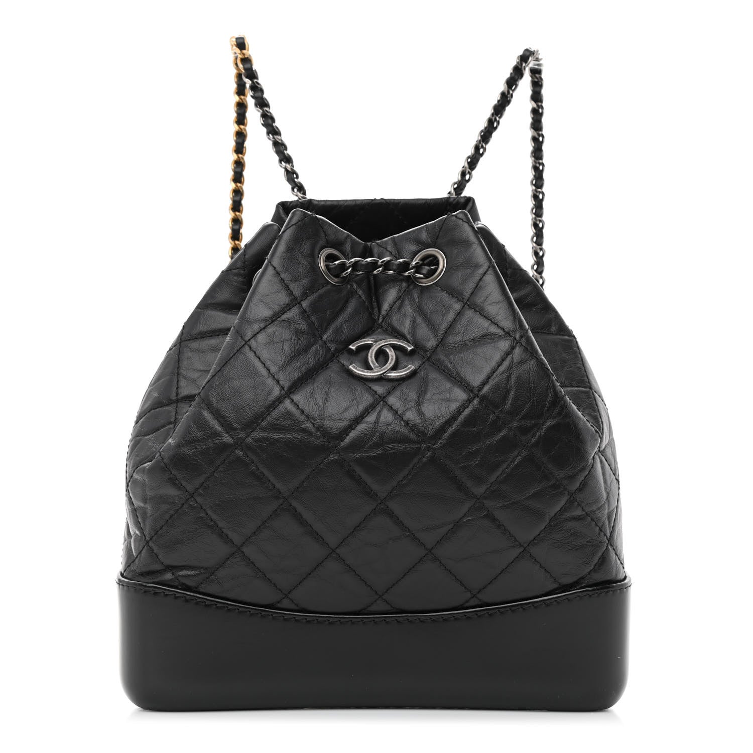 Chanel Aged Calfskin Quilted Small Gabrielle Backpack Black 1 of 12