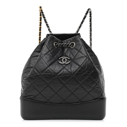Chanel Aged Calfskin Quilted Small Gabrielle Backpack Black 1 of 12