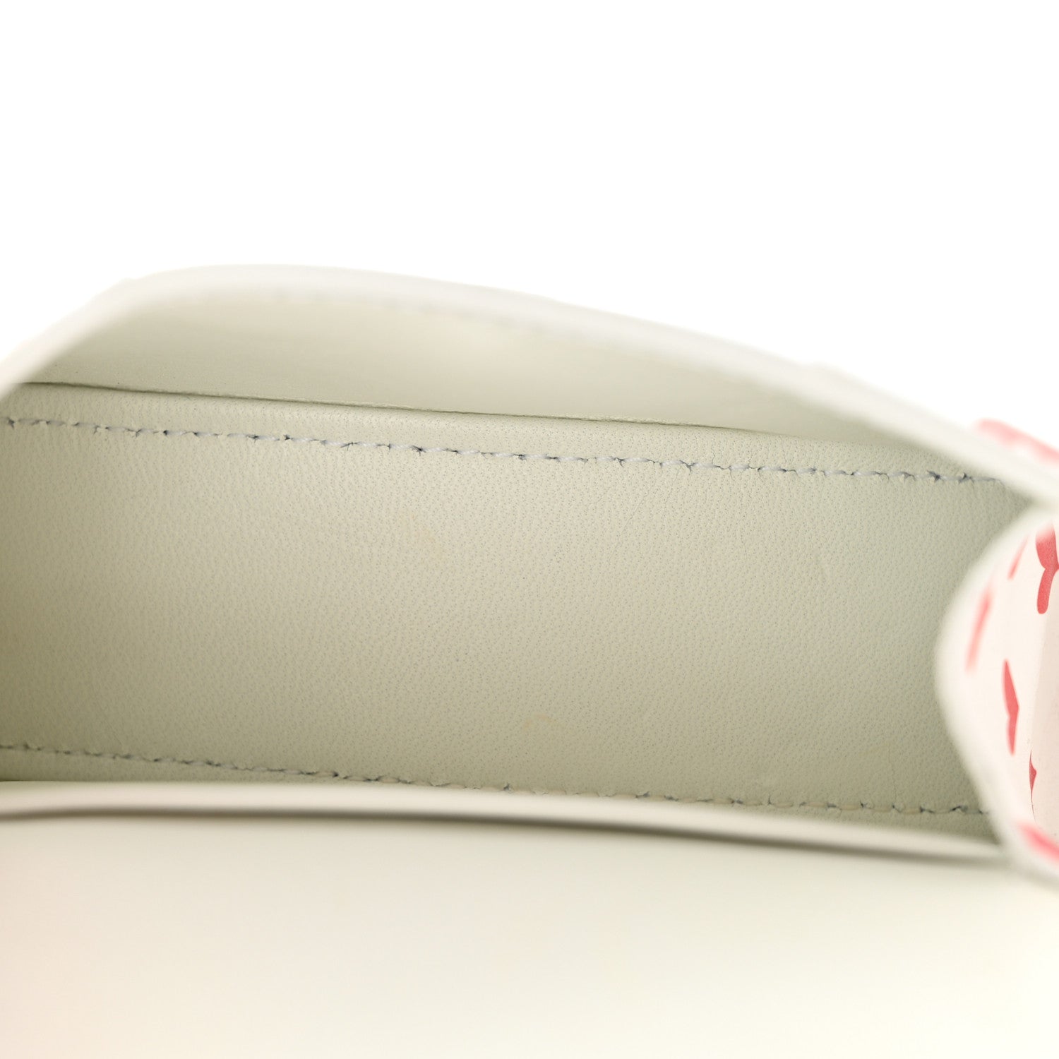 Balenciaga Smooth Calfskin Heart Hourglass Top Handle Bag Mini with Chain White Red 5 of 12
