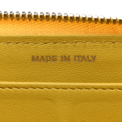 Chanel Lambskin Quilted Large Gusset Zip Around Wallet Yellow 7 of 13