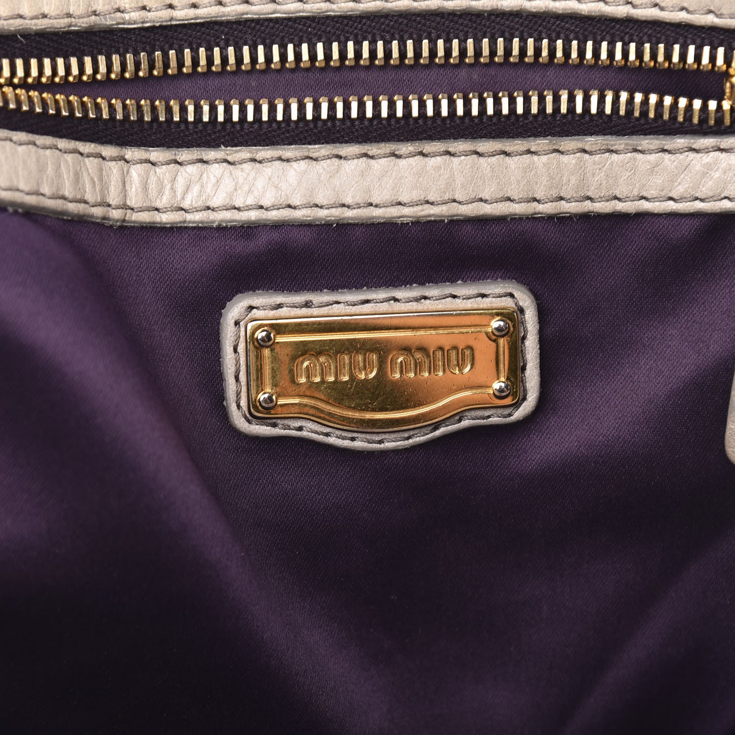 Miu Miu Nappa Matelasse Top Handle Satchel Fumo 7 of 14