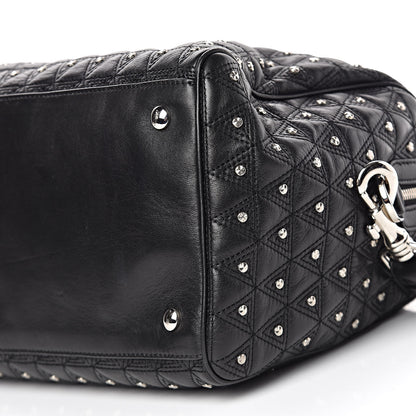 Versace Nappa Trapuntata Triangle Quilted Studded Duffle Black 8 of 12