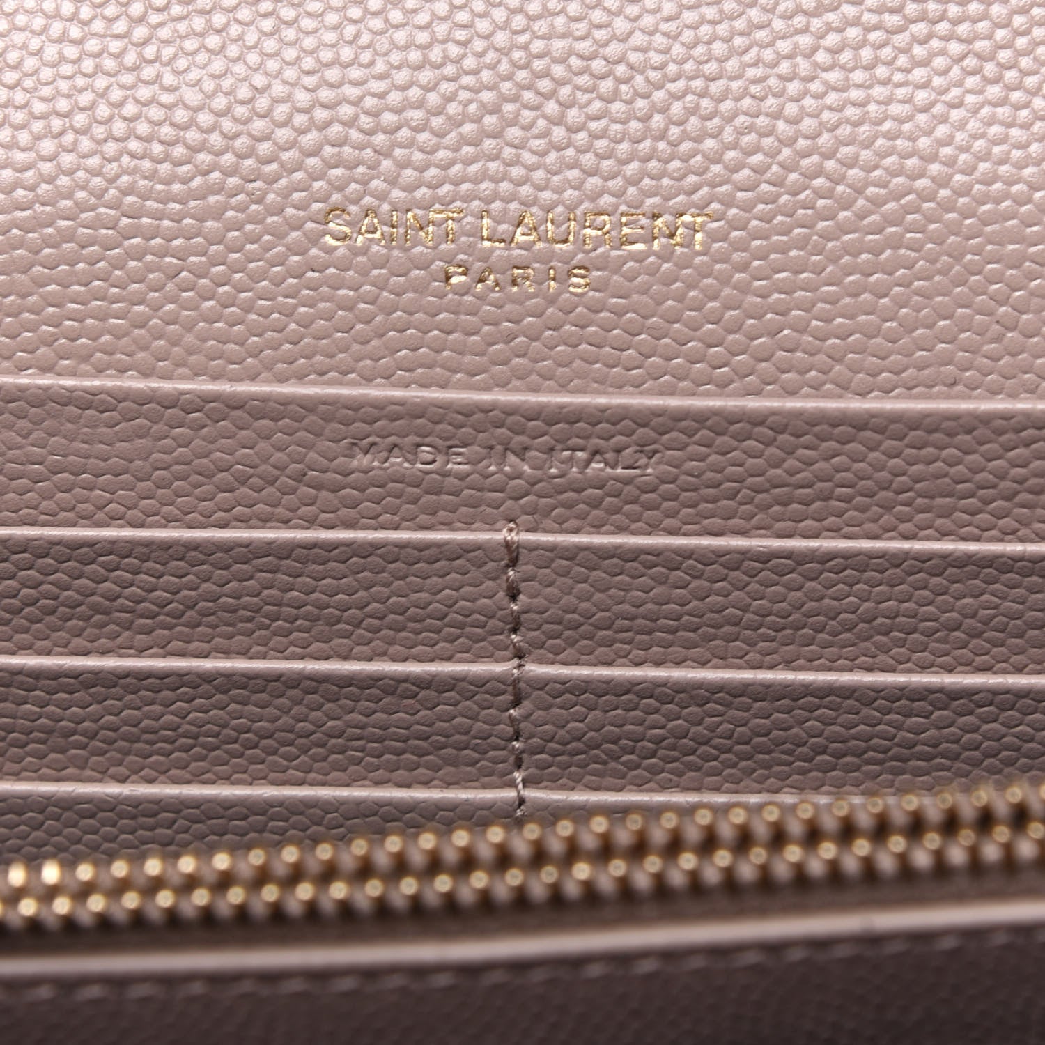 Saint Laurent Grain De Poudre Matelasse Chevron Monogram Chain Wallet Rose Antic 6 of 18