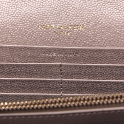 Saint Laurent Grain De Poudre Matelasse Chevron Monogram Chain Wallet Rose Antic 6 of 18