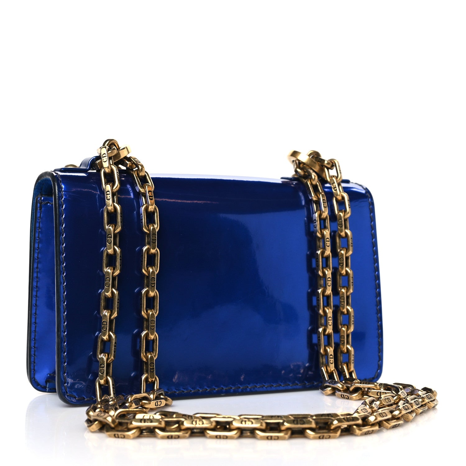 Christian Dior Metallic Calfskin J'Adior Mini Chain Flap Bag Blue 3 of 8