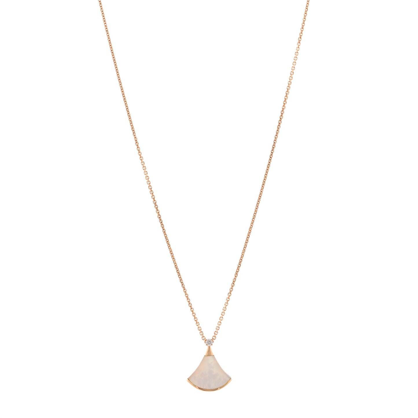 18K Rose Gold Diamond Mother of Pearl Small Divas' Dream Pendant Necklace
