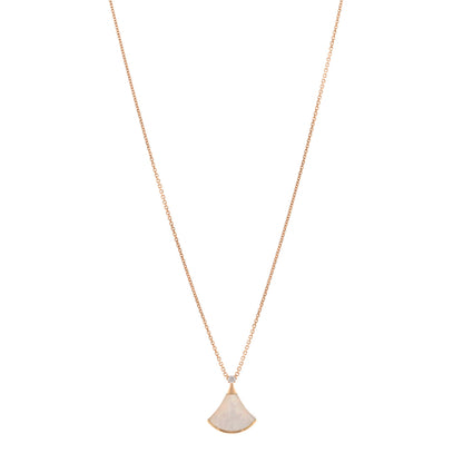 Bulgari 18K Rose Gold Diamond Mother of Pearl Small Divas' Dream Pendant Necklace 1 of 5