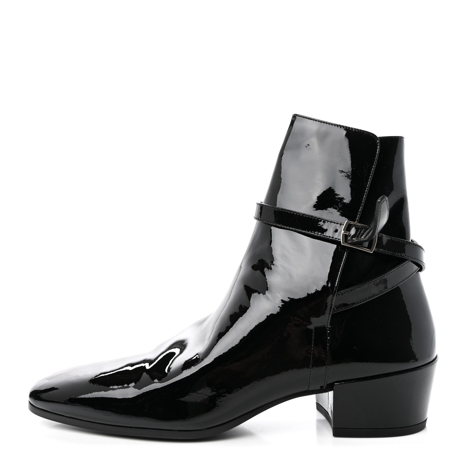 Saint Laurent Patent Clementi Ankle Zip Boot 39 Black 1 of 21