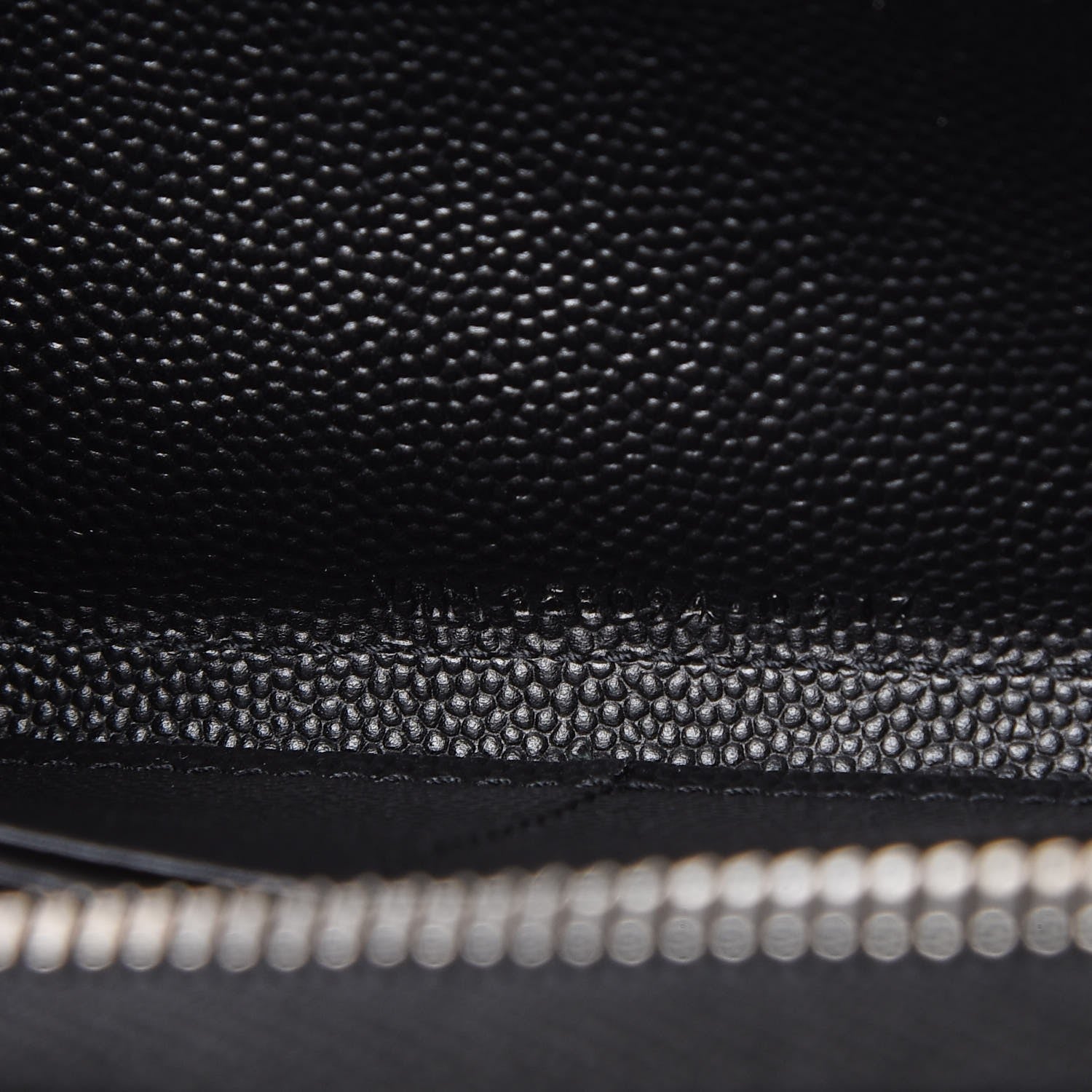 Saint Laurent Grain De Poudre Matelasse Chevron Monogram Zip Around Wallet Black 7 of 8