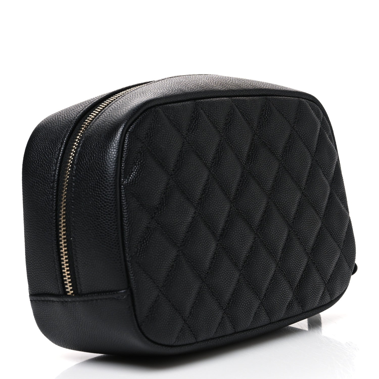 Chanel Caviar Quilted Medium Curvy Pouch Cosmetic Case Black 3 of 8