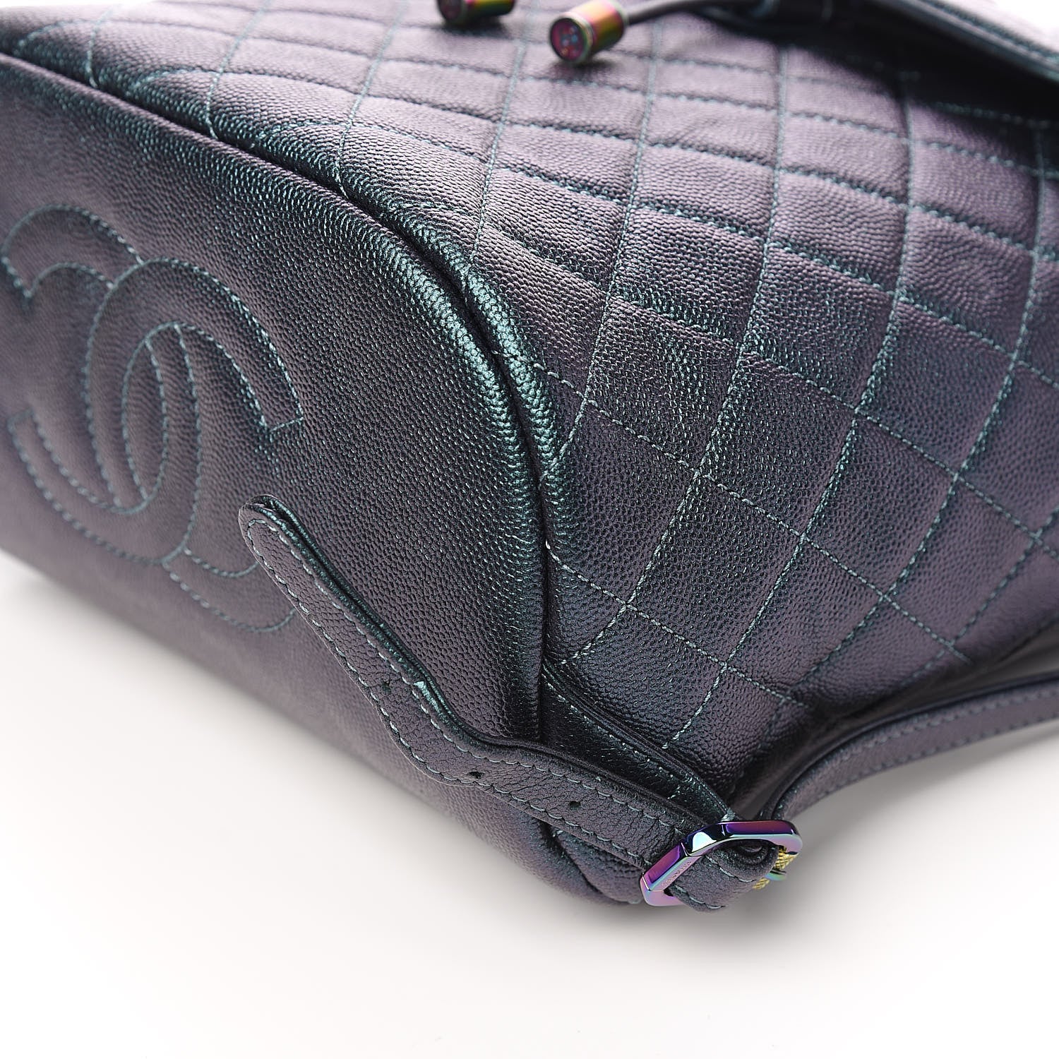 Chanel Iridescent Caviar Quilted Filigree Backpack Dark Turquoise 9 of 11