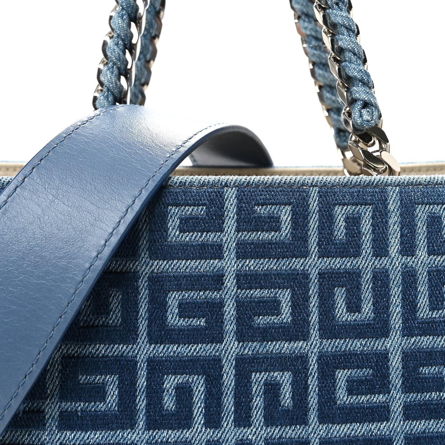 Denim 4G Medium Chain Tote Blue