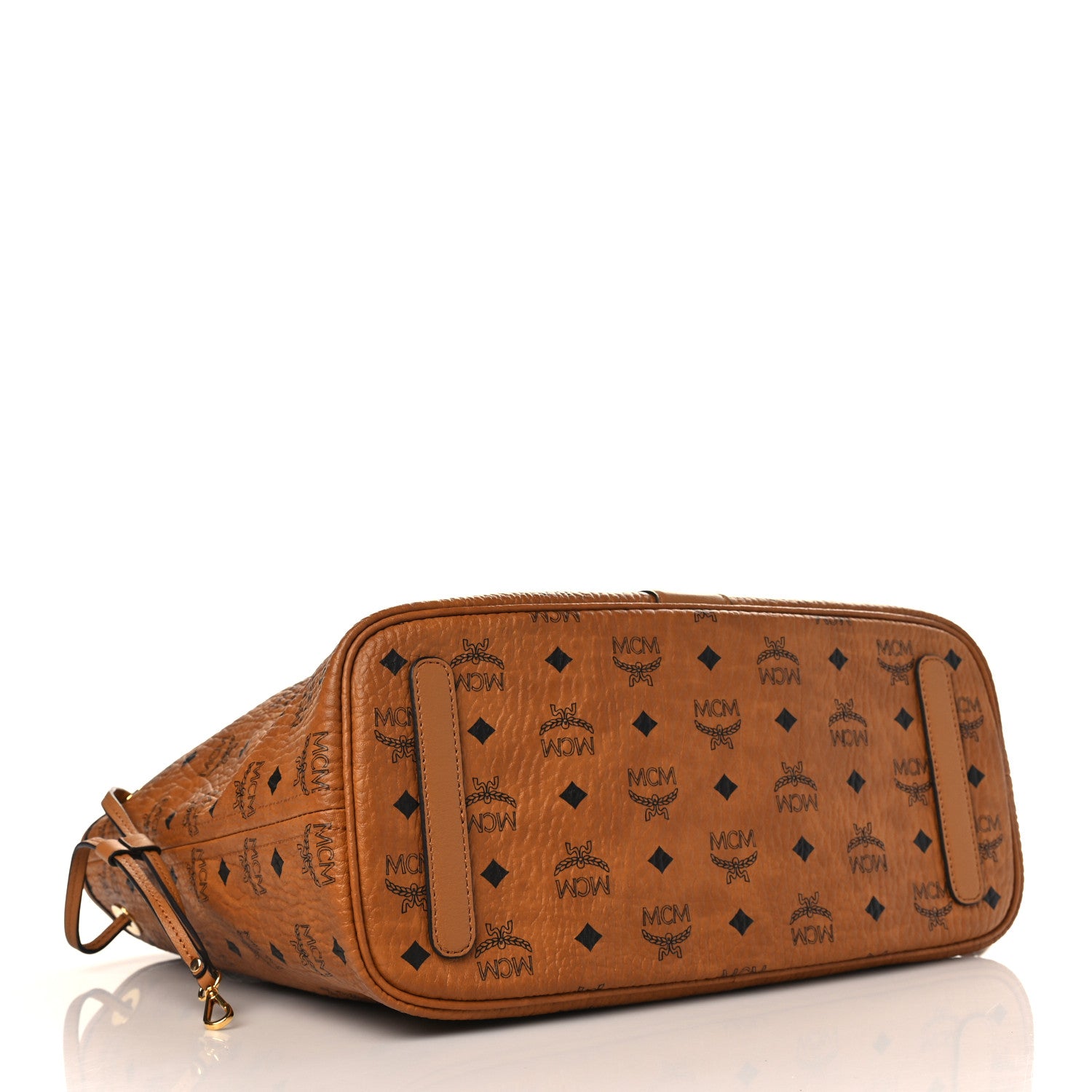 MCM Visetos Medium Liz Reversible Shopper Tote Cognac 4 of 13