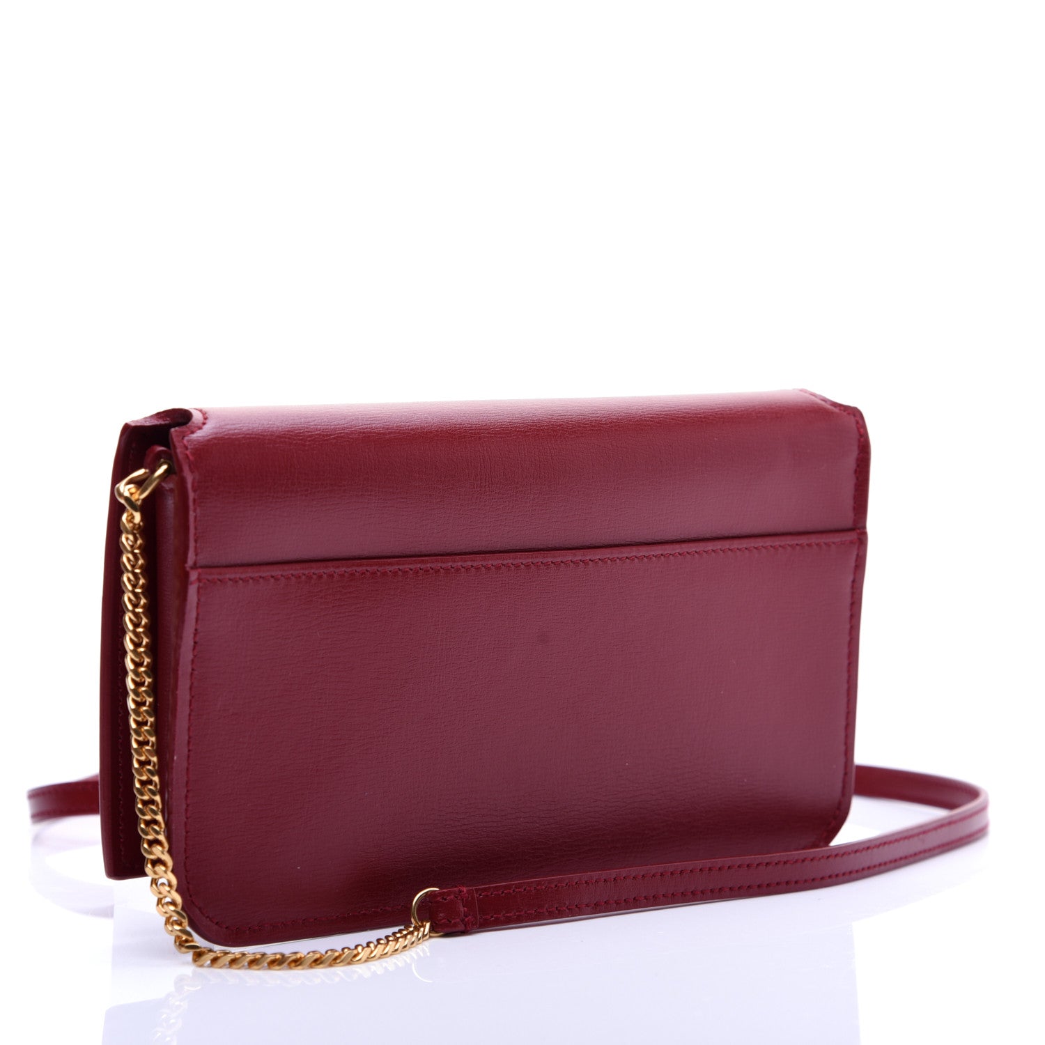 Saint Laurent Smooth Calfskin Monogram Phone Holder Crossbody Opyum Red 2 of 10
