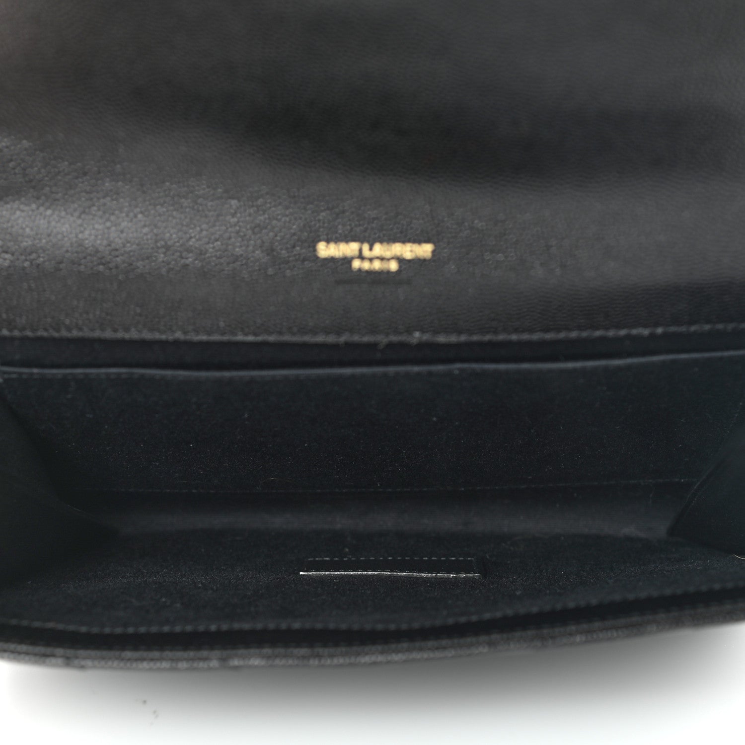 Saint Laurent Grain De Poudre Matelasse Chevron Monogram Envelope Clutch Black 6 of 10