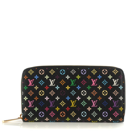 Louis Vuitton Monogram Multicolor Zippy Wallet Black Violet 1 of 7