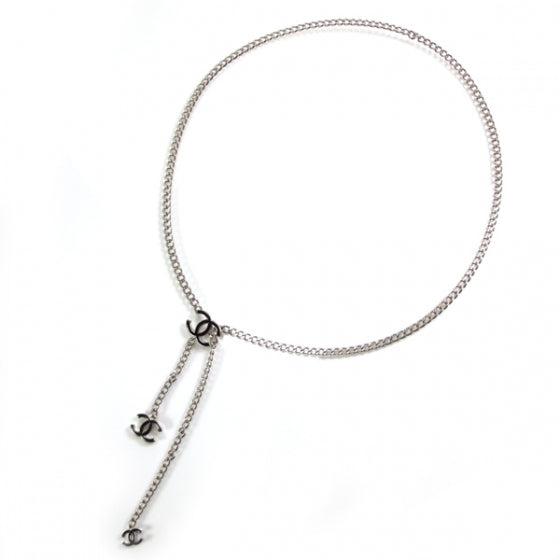 Chanel Ceinture Fantai Adjustable Belt Argent Black 1 of 5