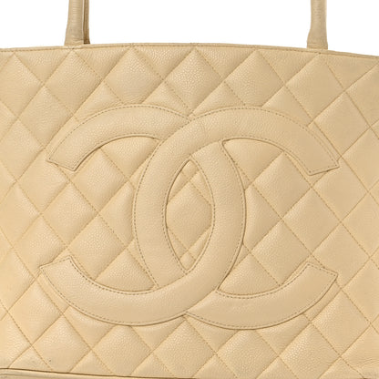 Chanel Caviar Quilted Medallion Tote Light Beige 9 of 18