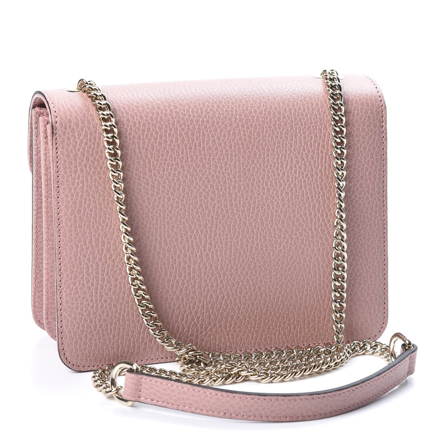 Dollar Calfskin Small Interlocking G Shoulder Bag Soft Pink