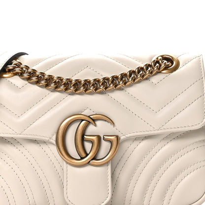 Gucci Calfskin Matelasse Mini GG Marmont Shoulder Bag White 8 of 11