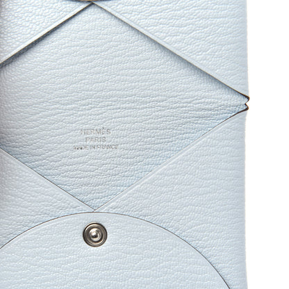 Hermes Chevre Mysore Calvi Card Case Bleu Brume 6 of 8