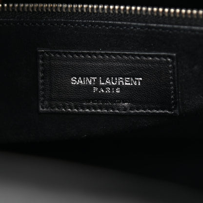 Saint Laurent Calfskin Crocodile Embossed Small Sac de Jour Black 6 of 11