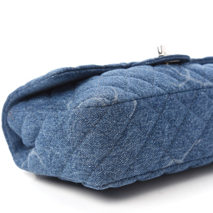 Chanel Denim Quilted CC Print Medium Single Flap Blue 7 of 11