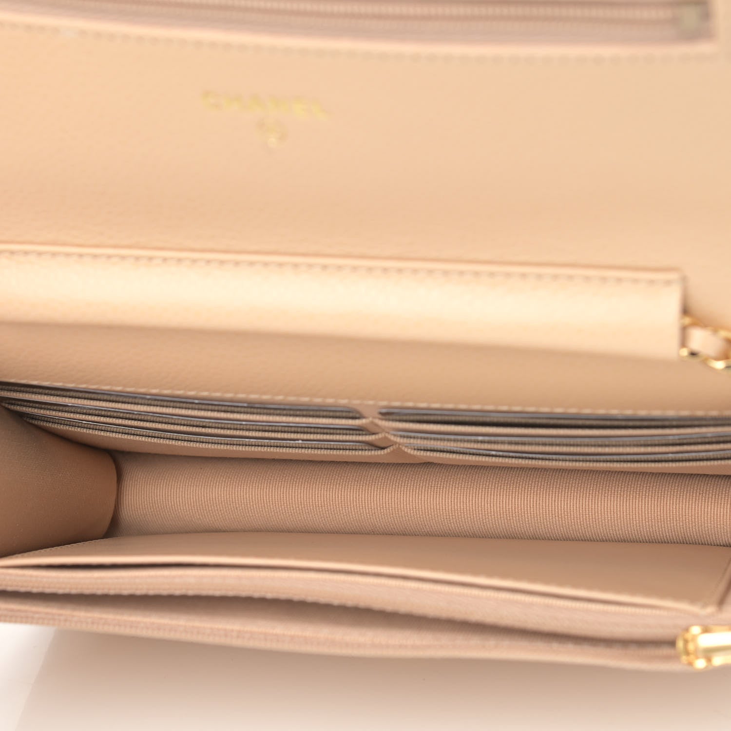 Chanel Caviar Quilted Wallet On Chain WOC Beige 5 of 10