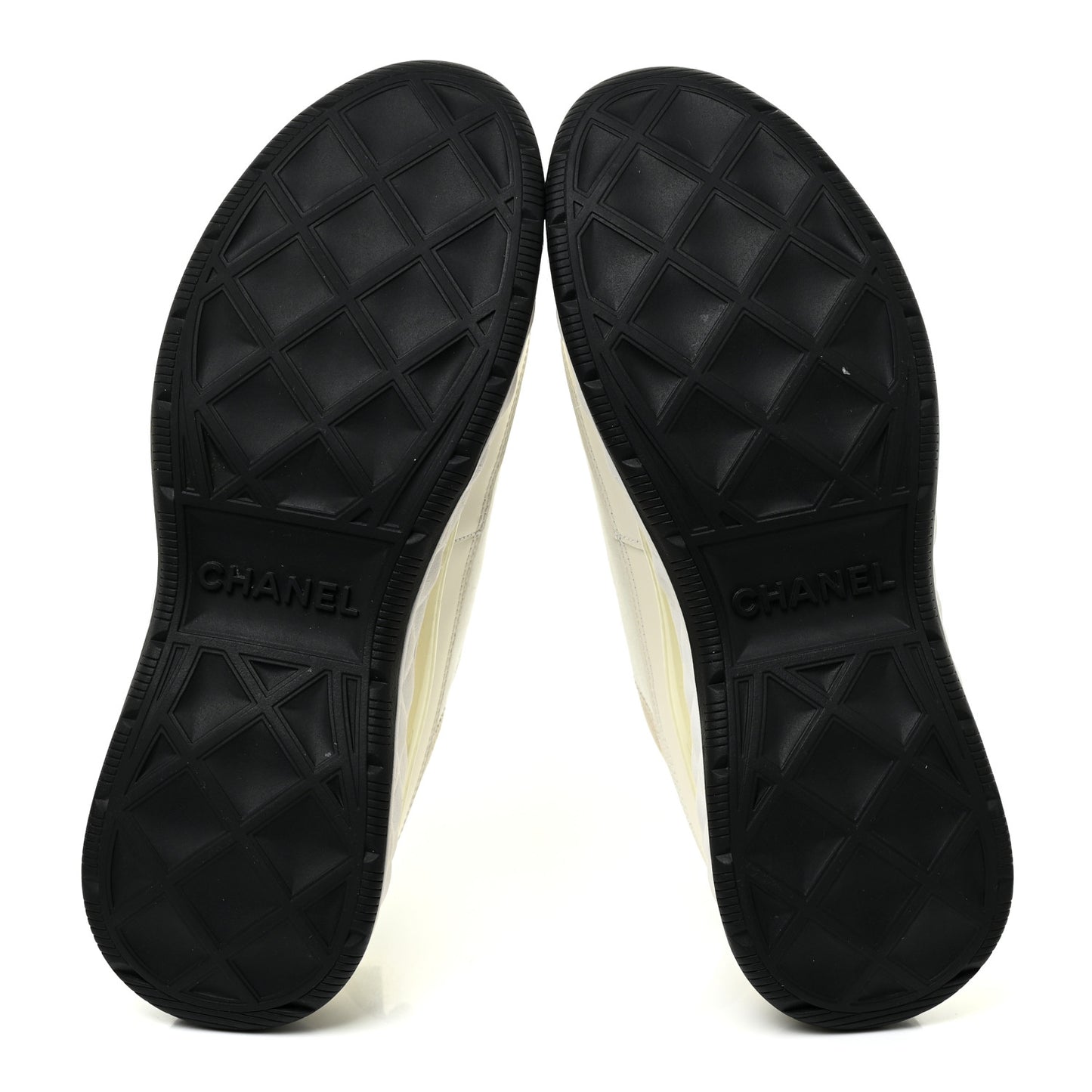 Velvet Calfskin Mixed Fibers CC Sneakers 41 Ivory Black