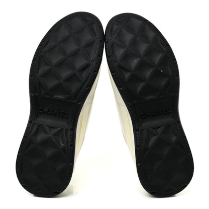 Chanel Velvet Calfskin Mixed Fibers CC Sneakers 41 Ivory Black 6 of 11