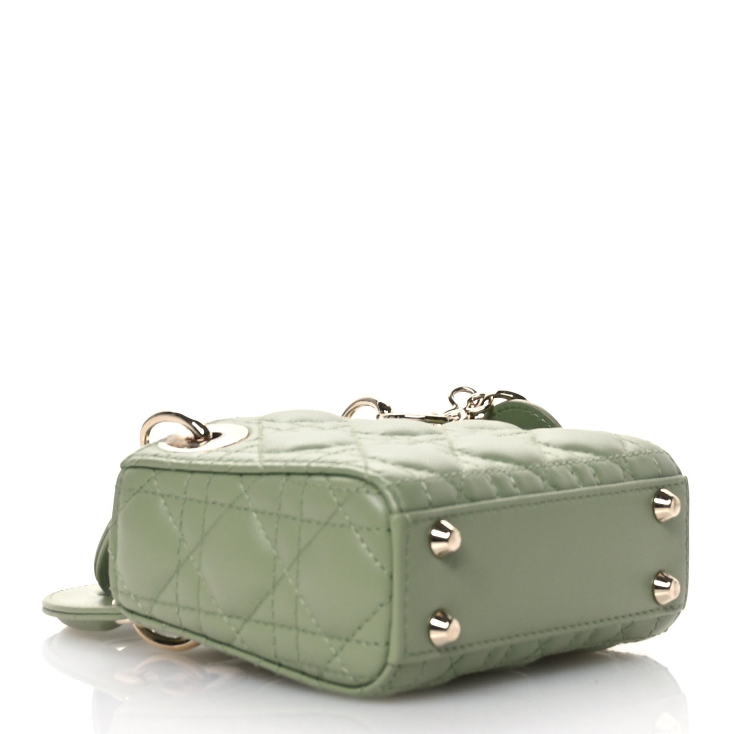Lambskin Cannage Micro Lady Dior Green