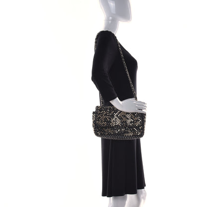 Chanel Crystal Tweed Quilted Medium Single Flap Black 2 of 11