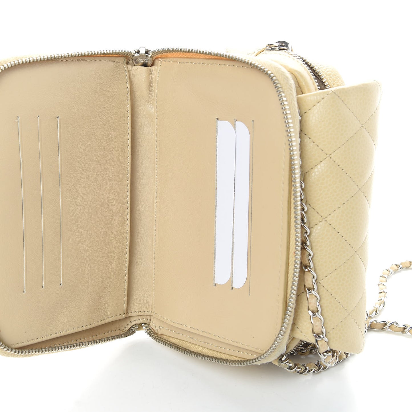 Caviar Quilted New Mini Flap Beige Clair
