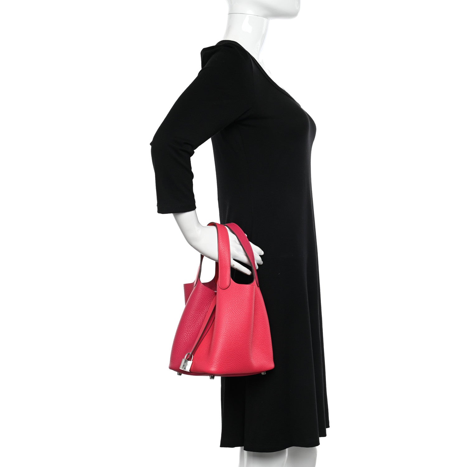 Hermes Taurillon Clemence Tri-Color Picotin Lock 18 PM Rose Extreme 3 of 11