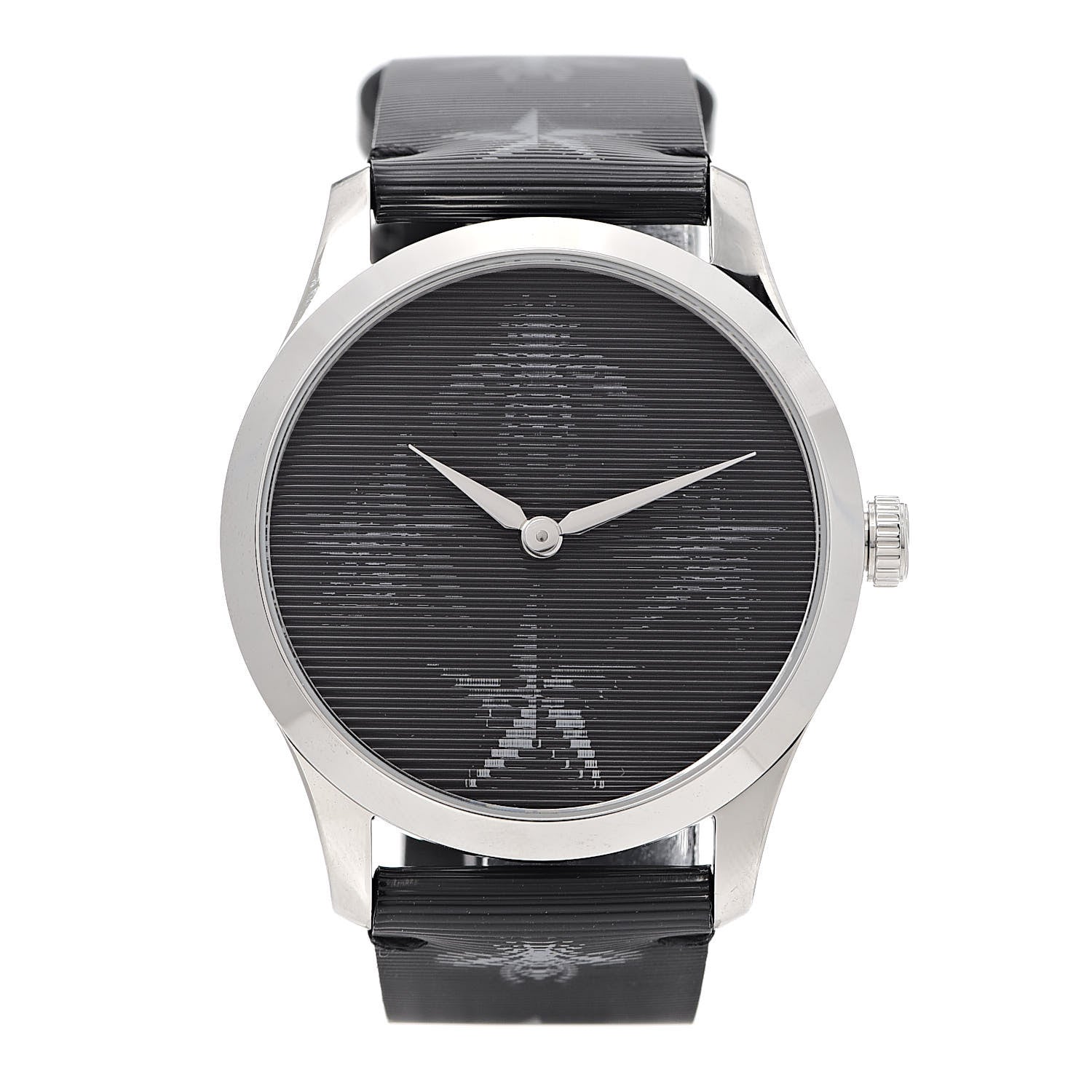 Gucci Stainless Steel Calfskin 38mm G-Timeless Bee Star Hologram Quartz Watch Black 1 of 6