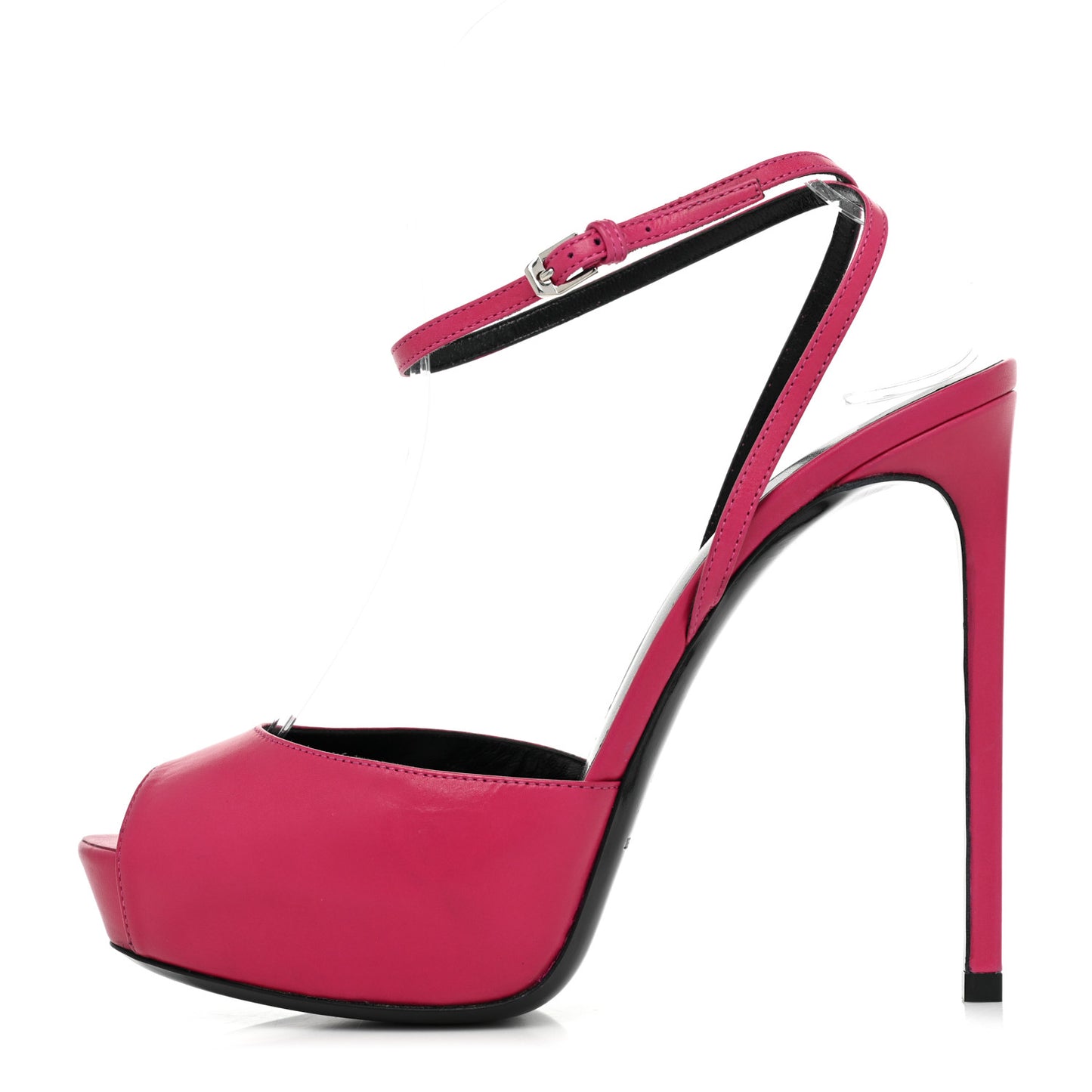 Calfskin Tribute Lips Platform Sandals 39 Fuchsia