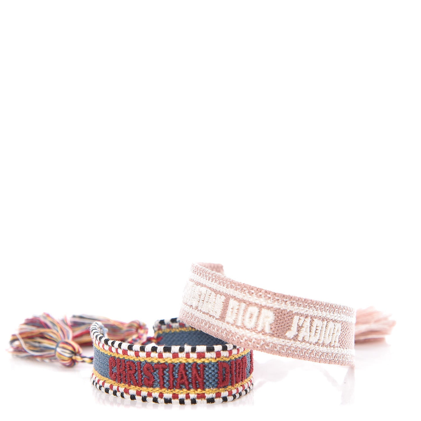 Woven Cotton J'Adior Friendship Bracelet Set Blue Nude