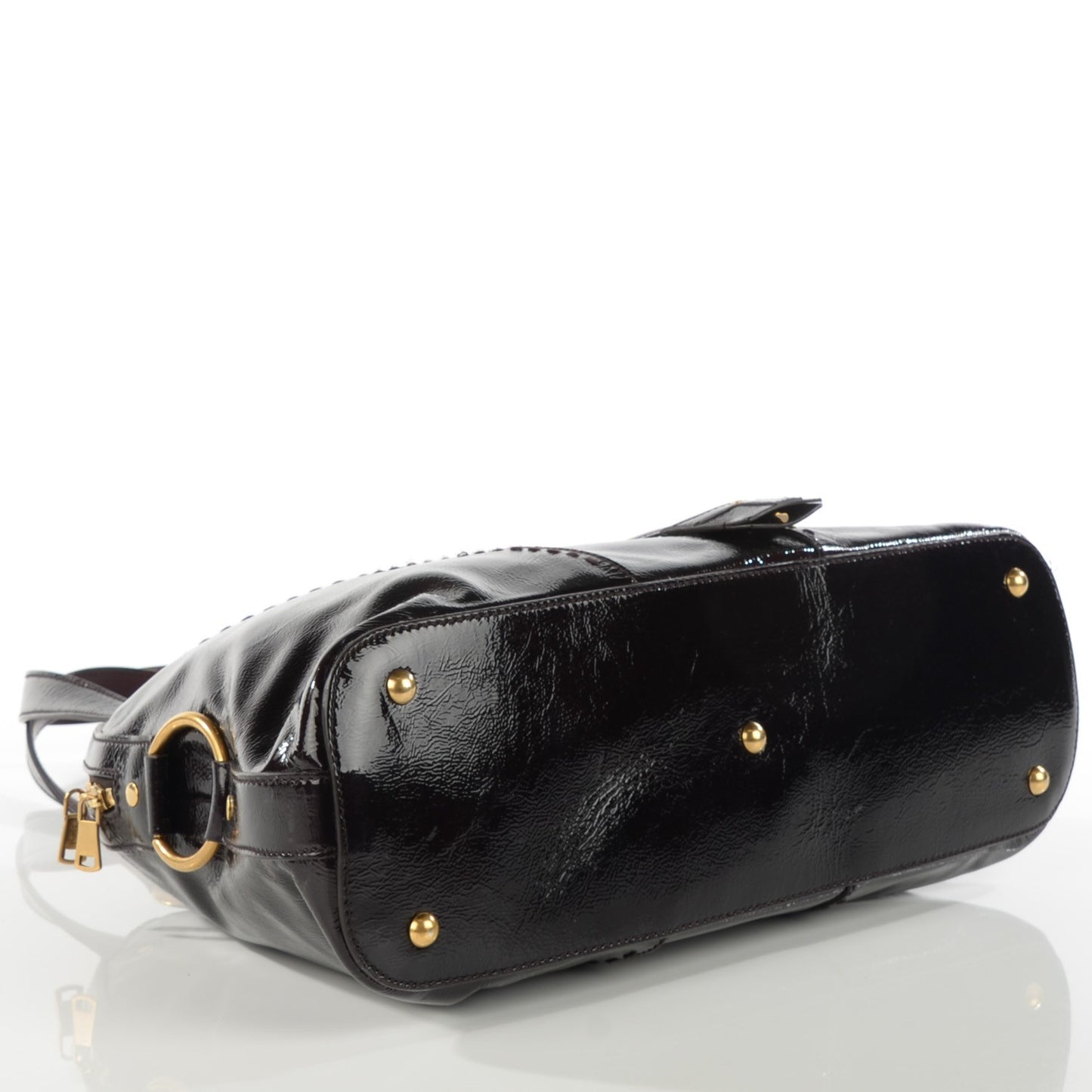 Patent Calfskin Large Muse Aubergine