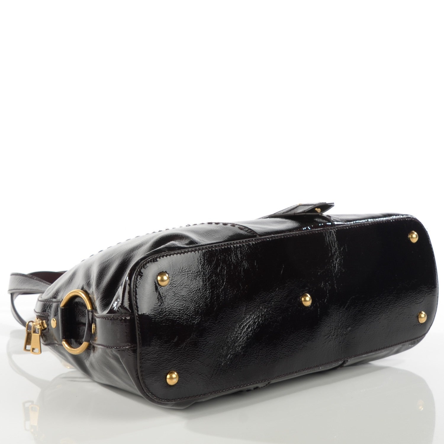 Saint Laurent Patent Calfskin Large Muse Aubergine 4 of 7