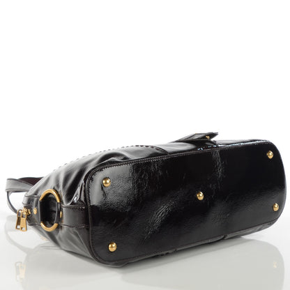 Saint Laurent Patent Calfskin Large Muse Aubergine 4 of 7