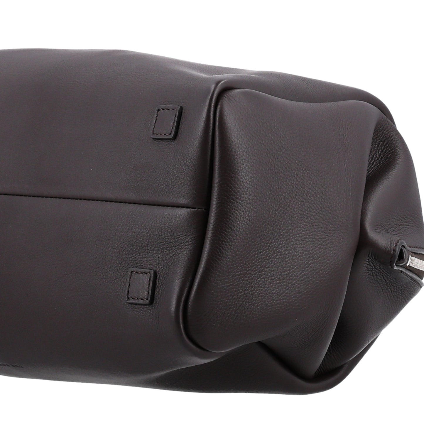 Grained Calfskin Faye Bowling Bag Dark Brown