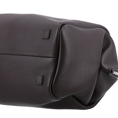 The Row Grained Calfskin Faye Bowling Bag Dark Brown 9 of 9