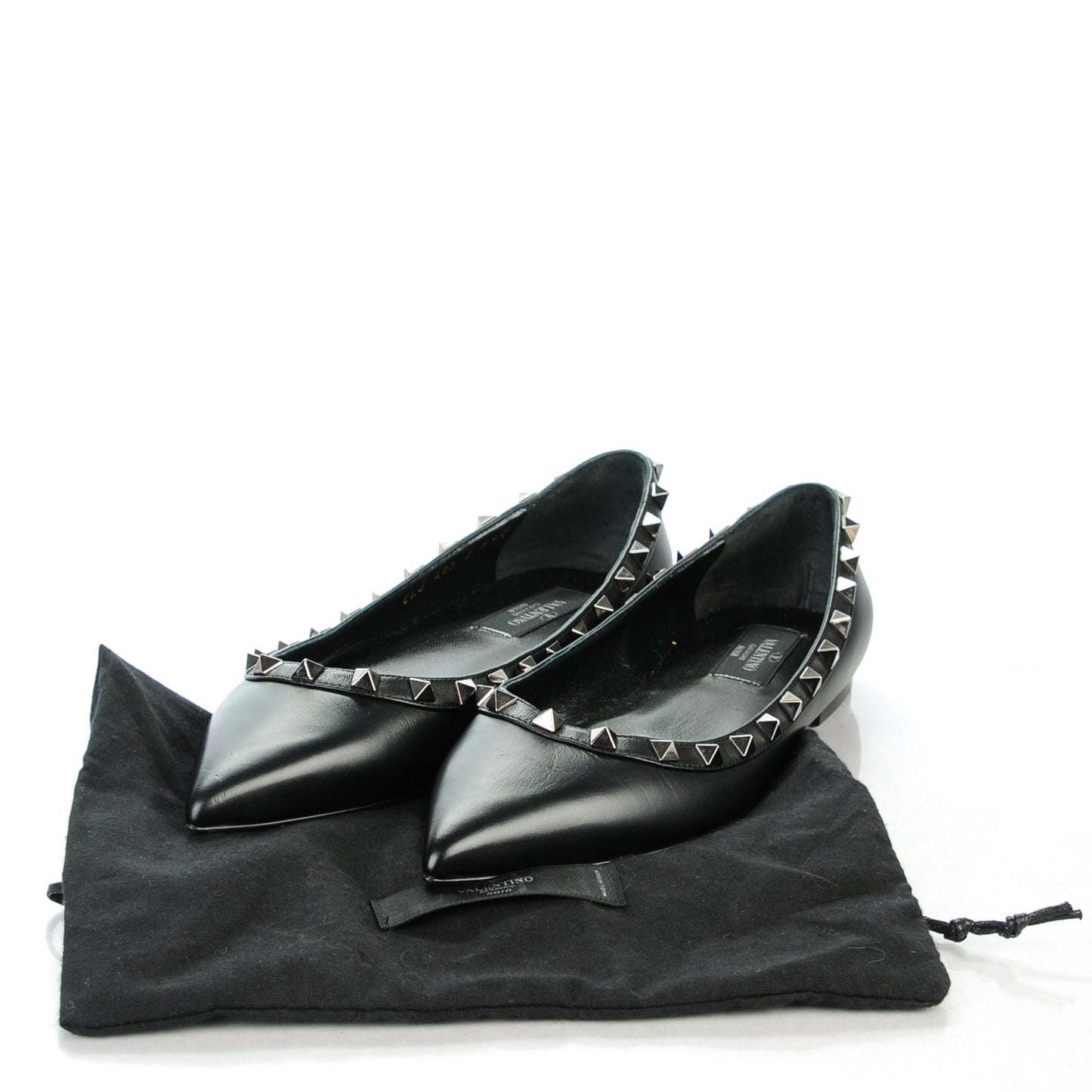 Nappa Rockstud Ballerina Flats 37.5 Black