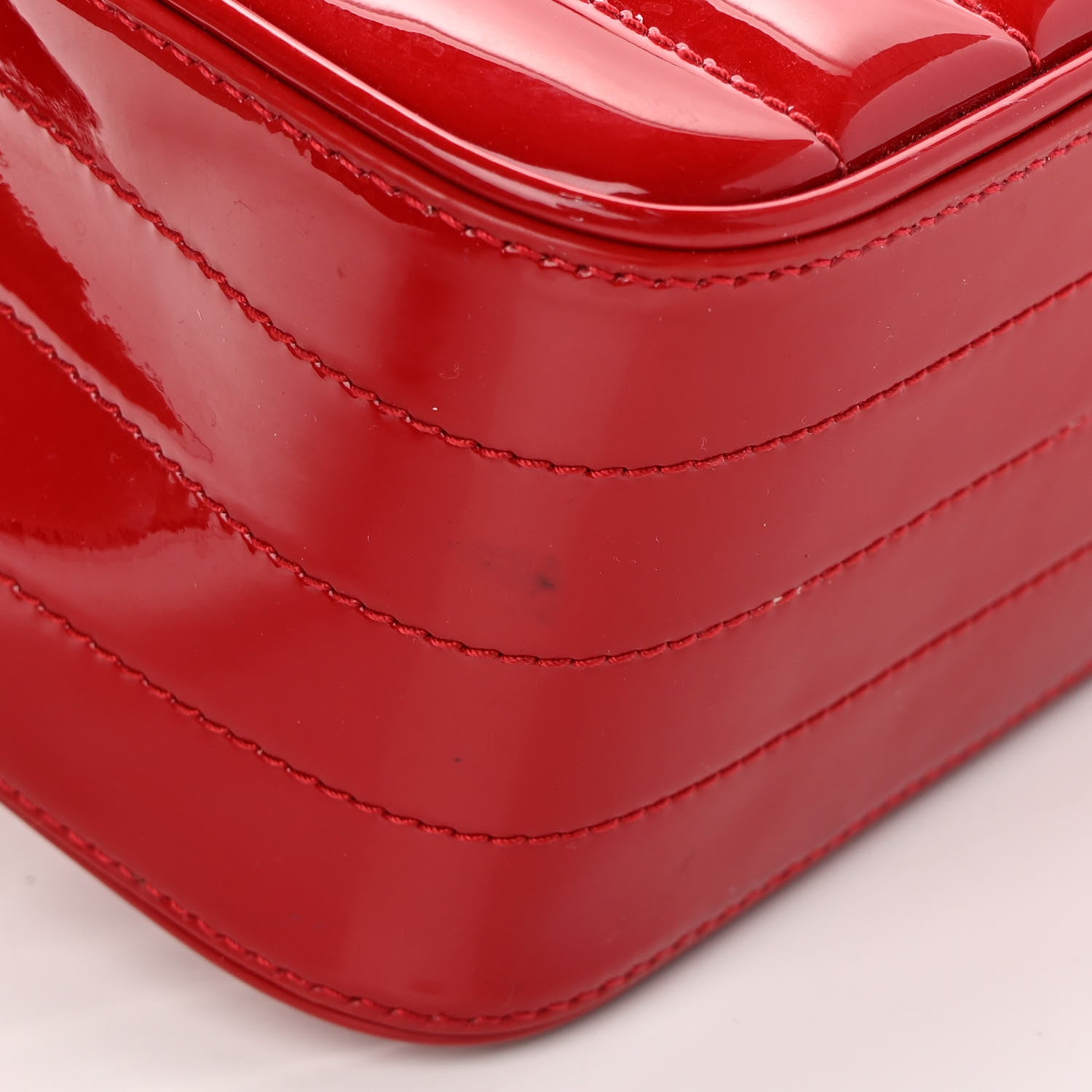 Saint Laurent Patent Matelasse Monogram Large Vicky Chain Bag Rouge Eros 14 of 17