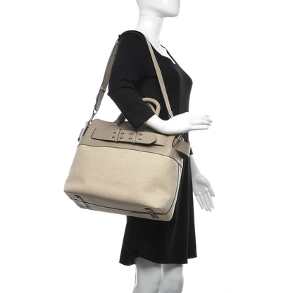 Burberry Canvas Calfskin Medium Belt Bag Grey Stone 2 of 10