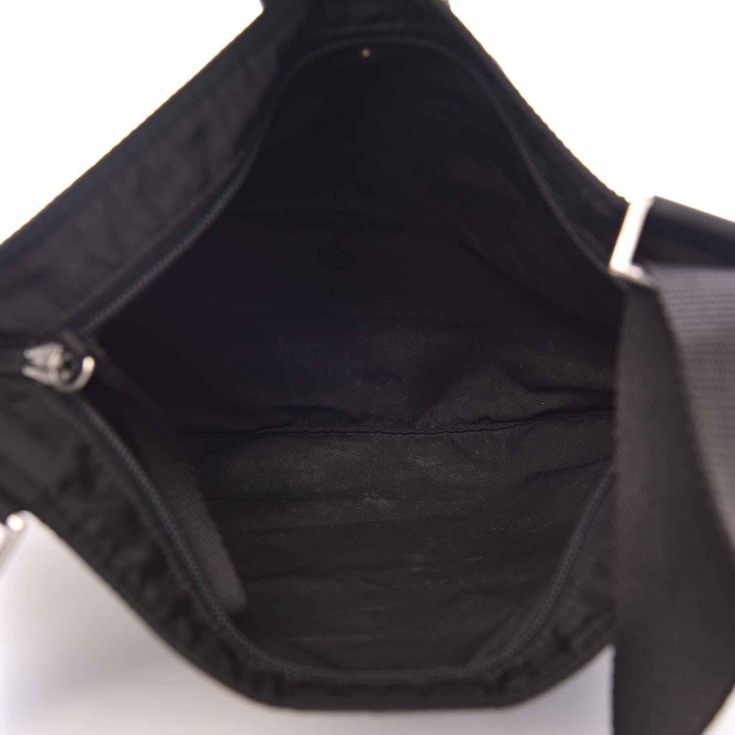 Prada Nylon Flat Messenger Bag Black 5 of 11